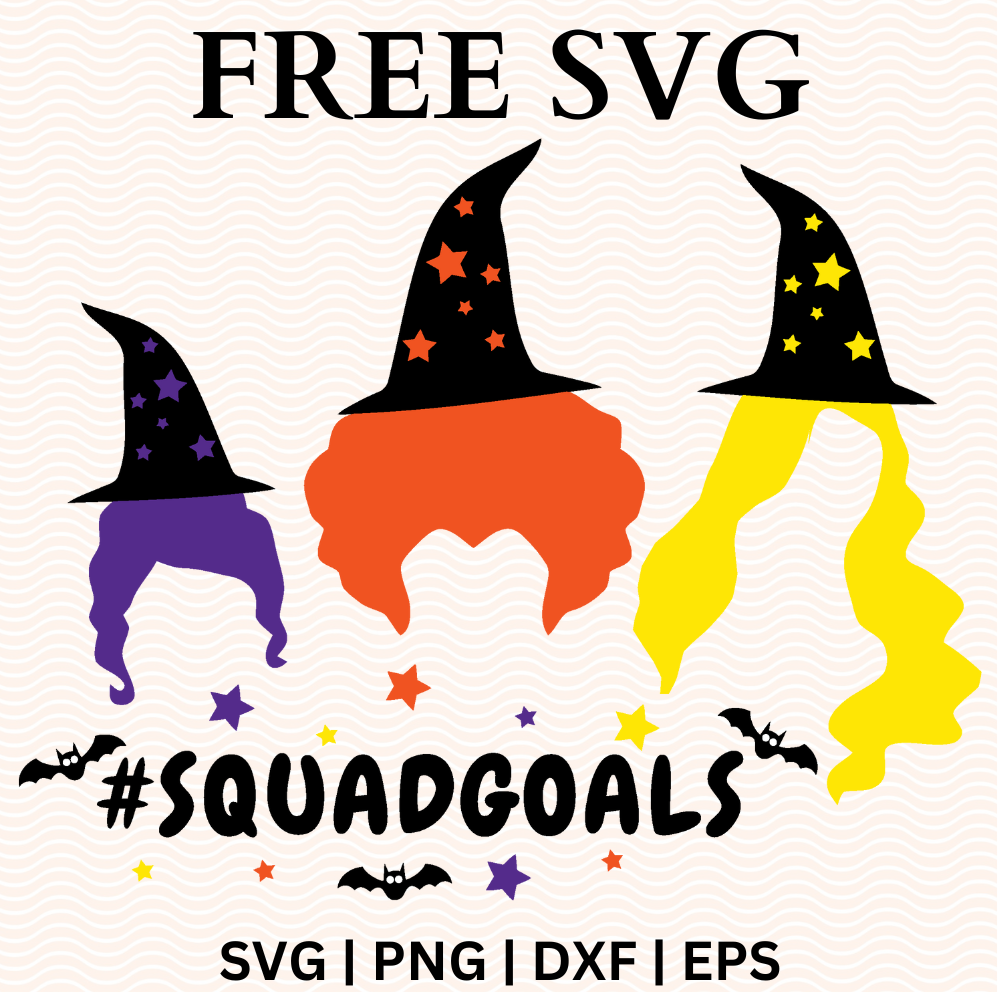 Squad Goals Hocus Pocus SVG Free & PNG Craft Cut File-8SVG