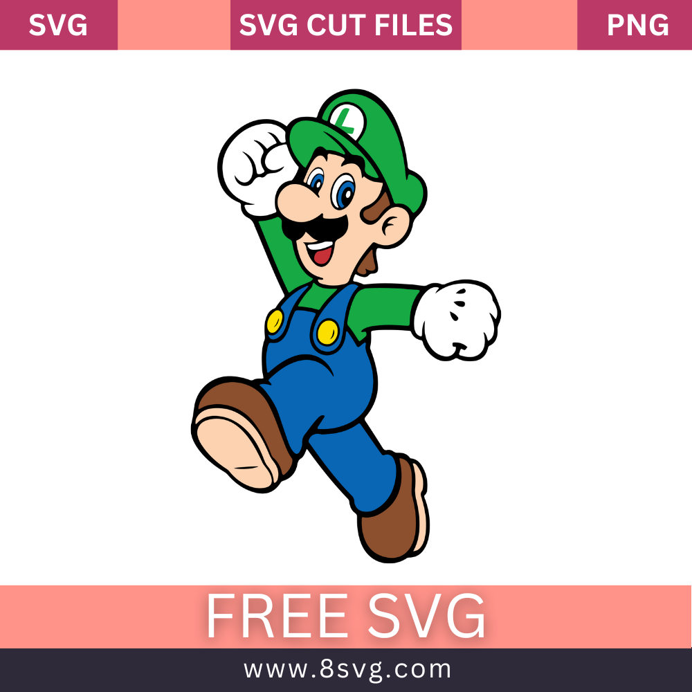 Luigi SVG Free | High-Quality Vector for Cricut- 8SVG