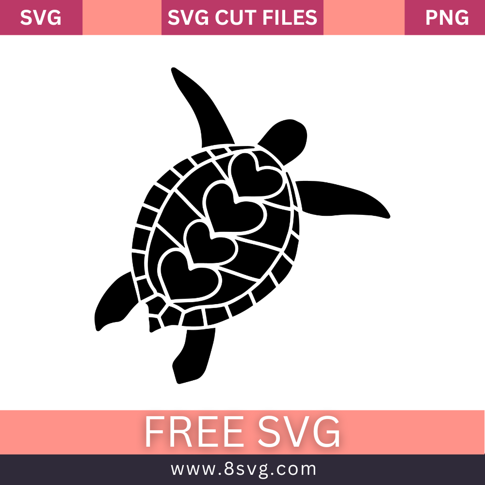 Sea Turtle SVG Free Cut File For Cricut Download- 8SVG
