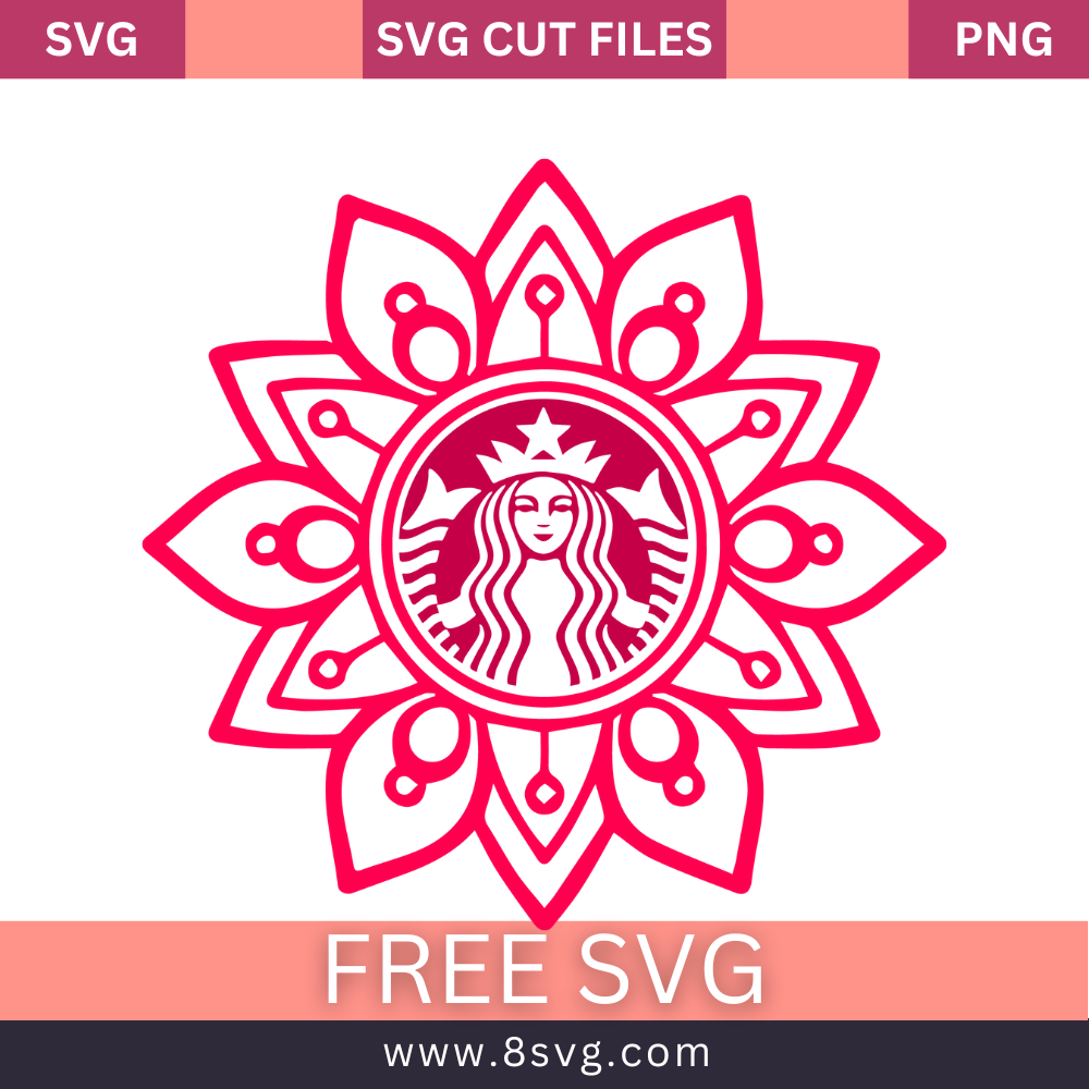 Free Starbucks Flower Mandala Logo SVG Free Cut File- 8SVG