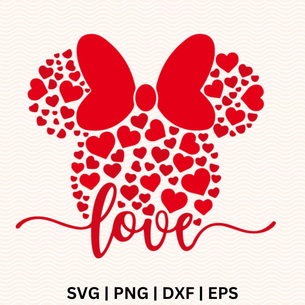 Minnie Disney Valentine SVG Free cut file for Cricut & Silhouette – 8SVG