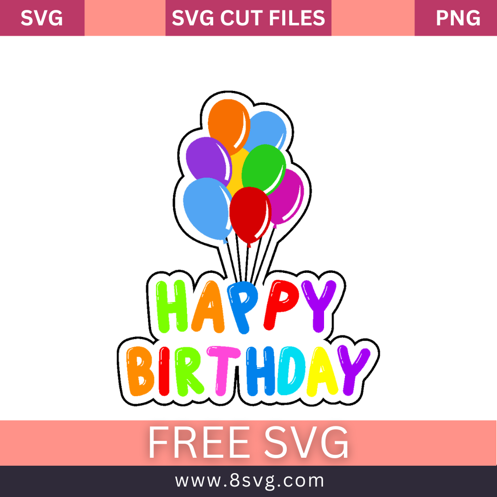 Happy Birthday Cocomelon Balon Svg Free Cut File- 8SVG