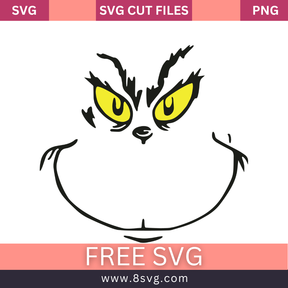 Grinch Cane Svg Free Cut File For Cricut- 8SVG