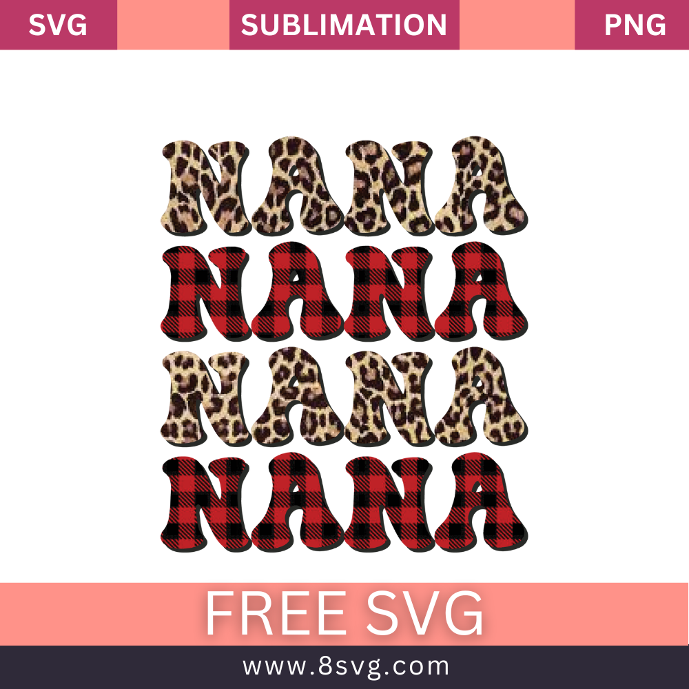 Double Nana Grandma SVG And PNG Free Download- 8SVG