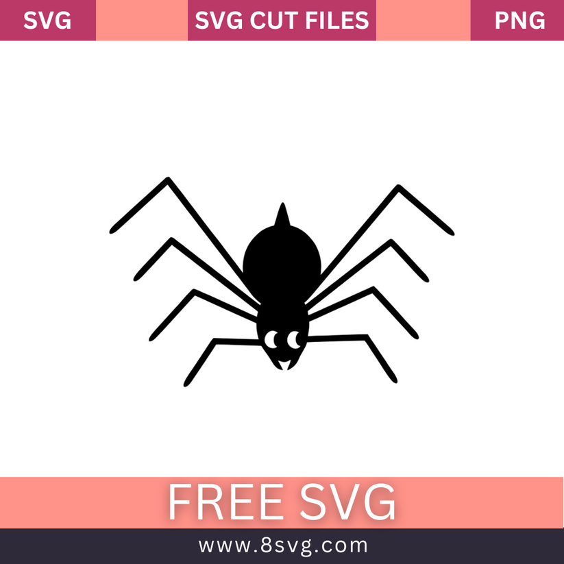Spider Silhouette SVG Free Cut File for Cricut – 8SVG