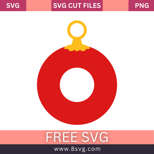 Red ornament monogram for christmas SVG Free And Png Download-8SVG