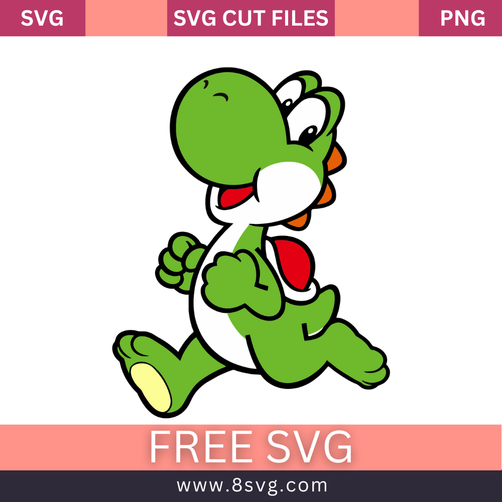 Mario 2d Mario Yoshi The Dino Svg Free Cut File For Cricut- 8SVG