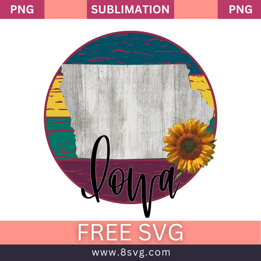 IOWA State Sublimation Free Png Download File For Cricut
