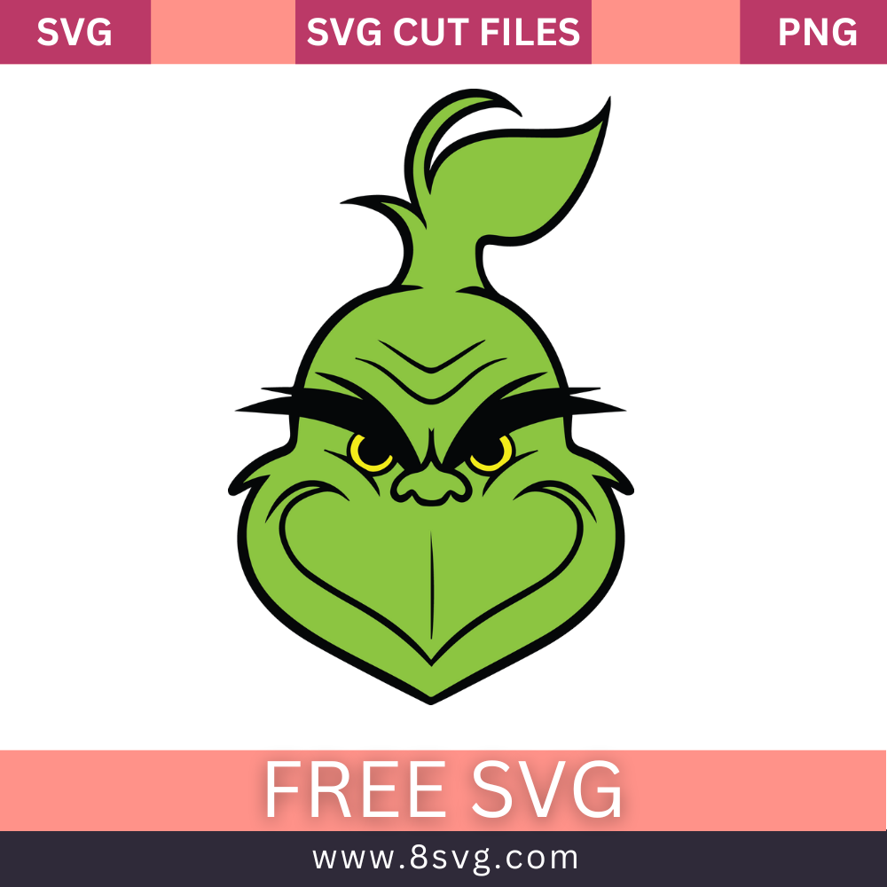 Grinch Face Green Svg Free Cut File For Cricut And Silhouette Rnosa Ltd 8svg