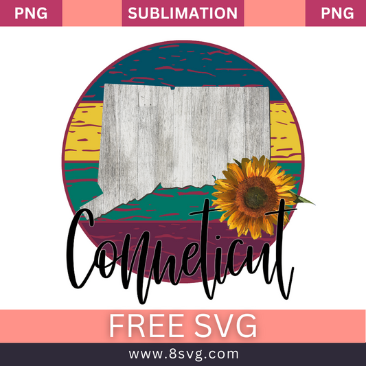 Sunflower State CONNETICUT Sublimation Free PNG Download-8SVG