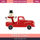 Snowman christmas Truck SVG Free And Png Download-8SVG
