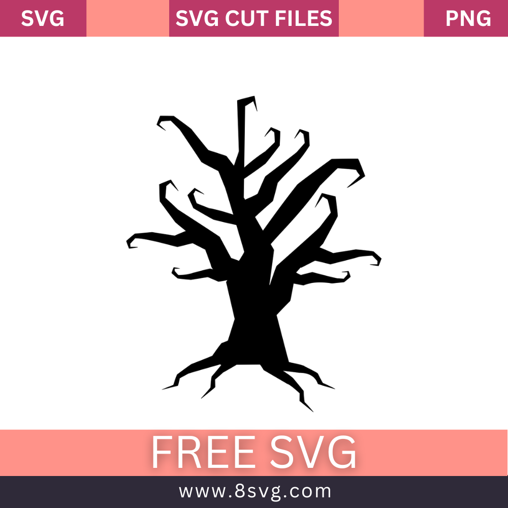 Tree SVG Free Cut File for Cricut- 8SVG