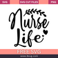 Nurse Life SVG Free Cut File for Cricut- 8SVG