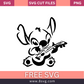 Stitch Playing Guitar Svg Free Cut File for Cricut & silhouette- 8SVG