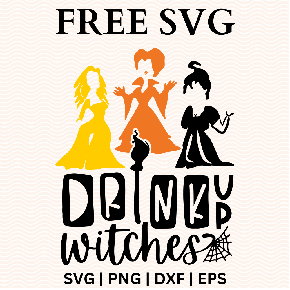 Drink Up Witches Hocus Pocus SVG Free & PNG Craft Cut File-8SVG