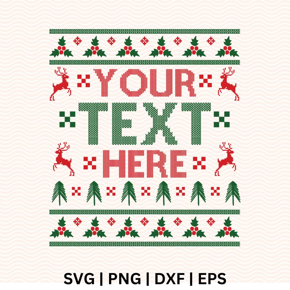 Ugly Christmas Sweater Design SVG Free & PNG for Cricut & Silhouette-8SVG