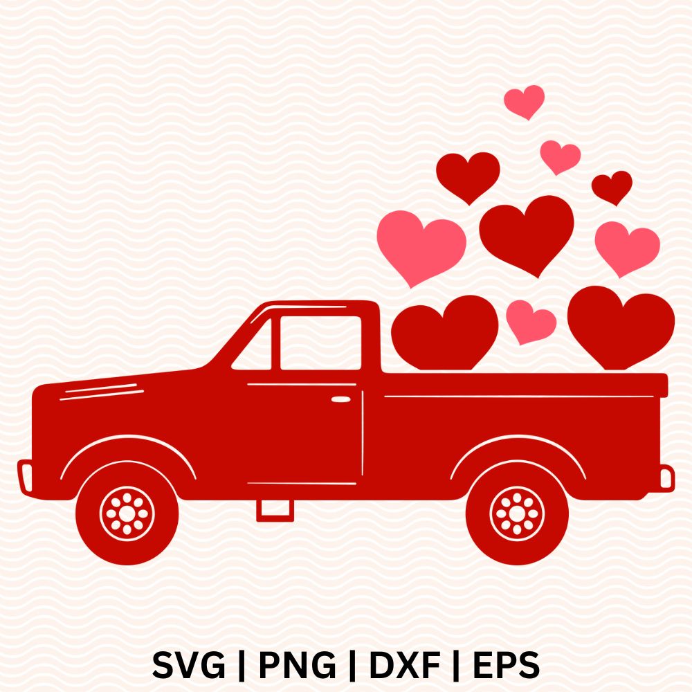 Valentine Truck SVG Free cut file for Cricut & Silhouette-8SVG