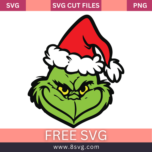 Grinch Face Svg Free Cut File For Cricut- 8SVG