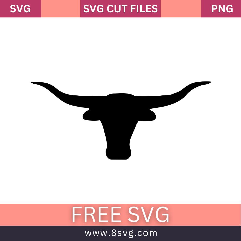 Texas Longhorn SVG Free Cut File for Cricut- 8SVG