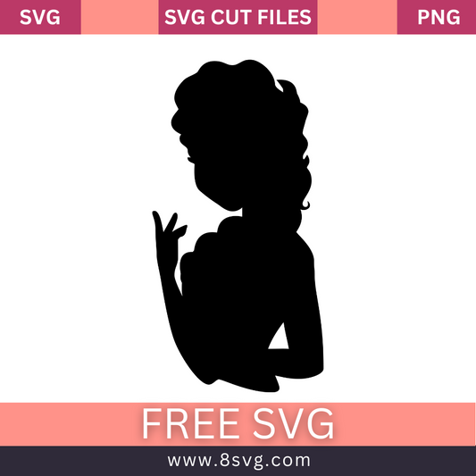 Disney Princess Elsa silhouette Svg Free Cut File For Cricut- 8SVG