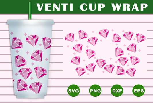 Abstract Pattern Starbucks Cup Svg – Starbucks Cold Cup Wrap SVG, Full Wrap  For Personalized Starbucks Cups, Cricut Cut Files, Pink Pattern