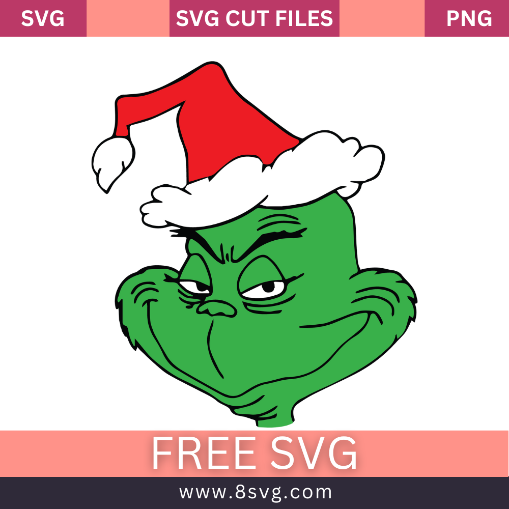 Grinch Face Merry Grinchmas Svg Free Cut File For Cricut- 8SVG