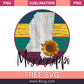 Sunflower State MISSISSIPPI Sublimation Free And Png Download