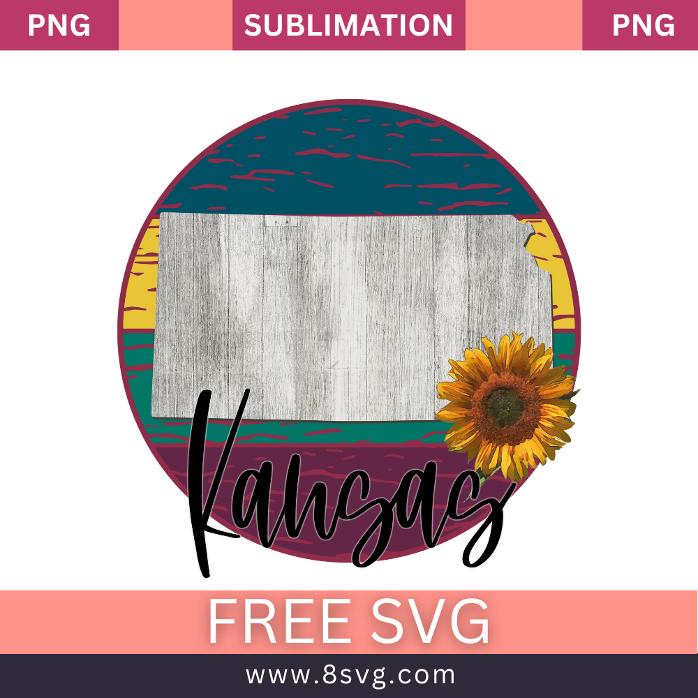 KANSAS State Sublimation Free Png Download File For Cricut-8SVG