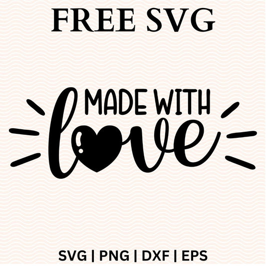 Made with Love Onesie SVG Free & PNG Free file for Cricut