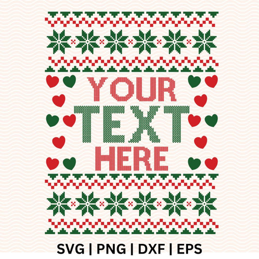 Ugly Christmas Sweater Pattern SVG Free & PNG for Cricut & Silhouette-8SVG
