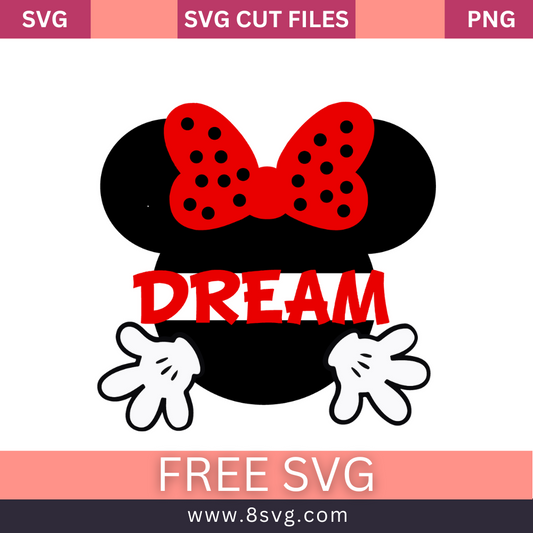 Minnie Mouse Dream SVG Free Cut File for Cricut- 8SVG