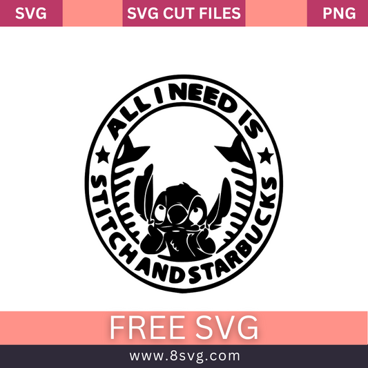 Stitch Starbucks Svg Free Cut File For Cricut- 8SVG