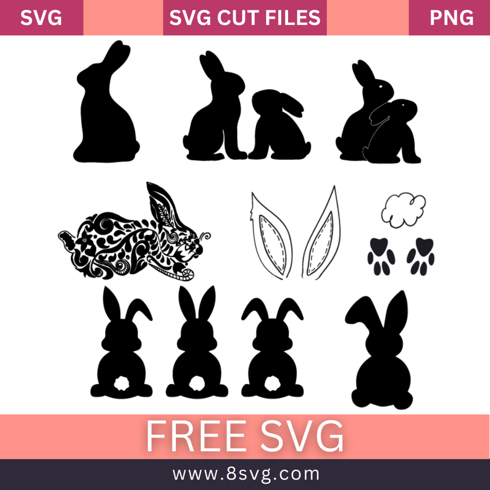 Rabbit SVG Free Cut File for Cricut – RNOSA LTD | 8SVG