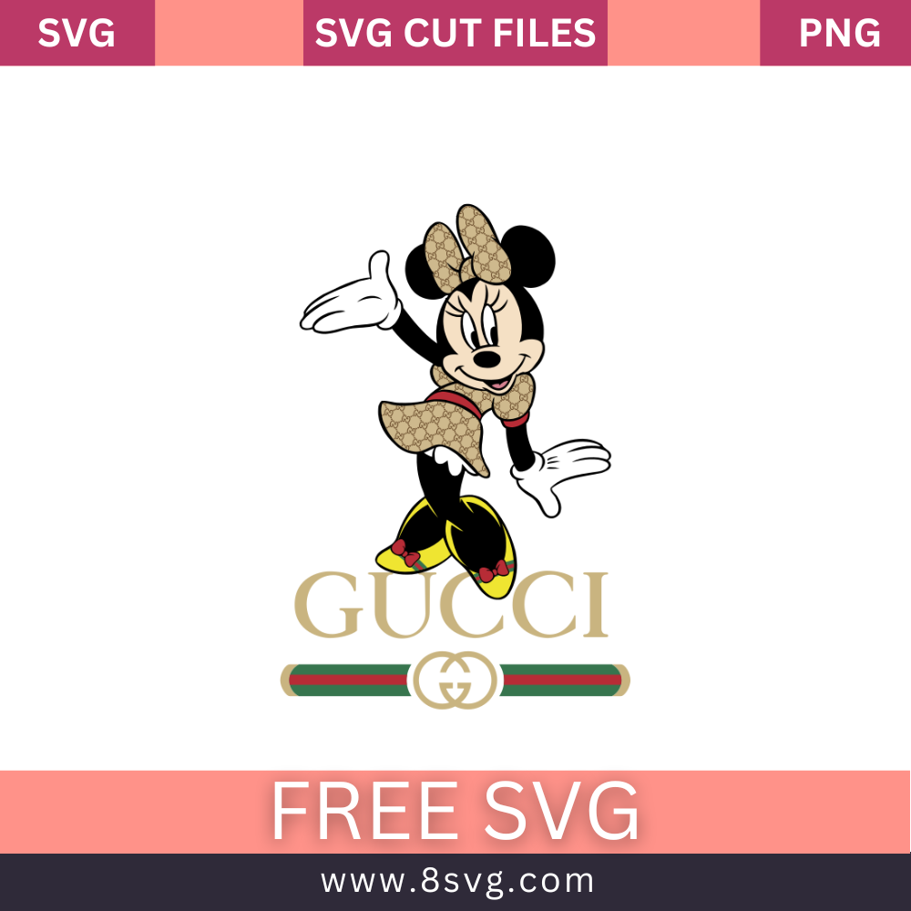 Minnie Gucci Svg Logo Svg, Minnie Mouse Svg, Gucci Svg