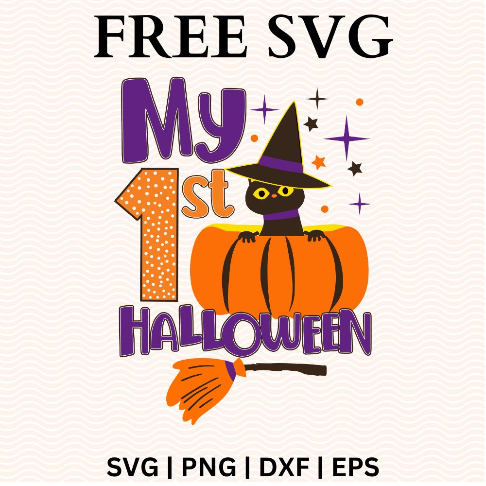 My First Halloween SVG Free Vector Kids Halloween T-Shirt Design