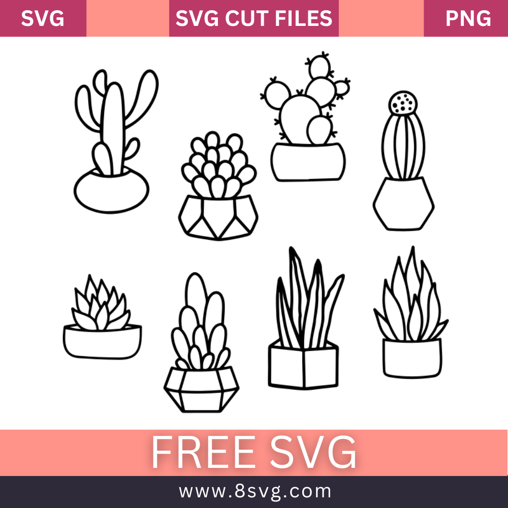 Succulent Bundle SVG Free Cut File for Cricut – RNOSA LTD | 8SVG