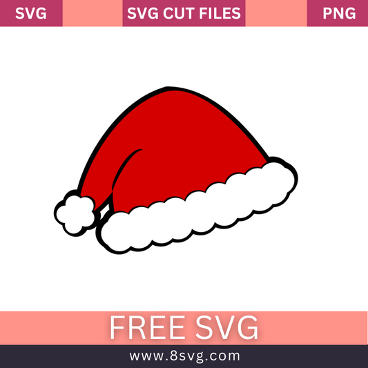 Santa Hat SVG Free Cut File For Cricut- 8SVG