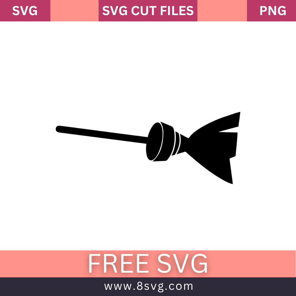 Witch's Broom SVG Free Cut File for Cricut- 8SVG