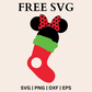 Christmas socks Disney Minnie Split SVG Free for Cricut-8SVG