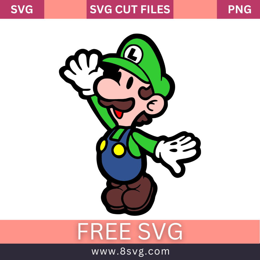 Paper Luigi Svg Free Cut File For Cricut- 8SVG