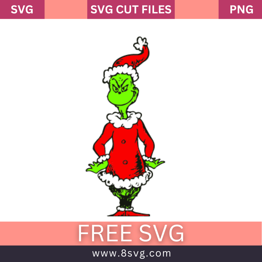 Christmas Grinch Svg Free Cut File For Cricut- 8SVG
