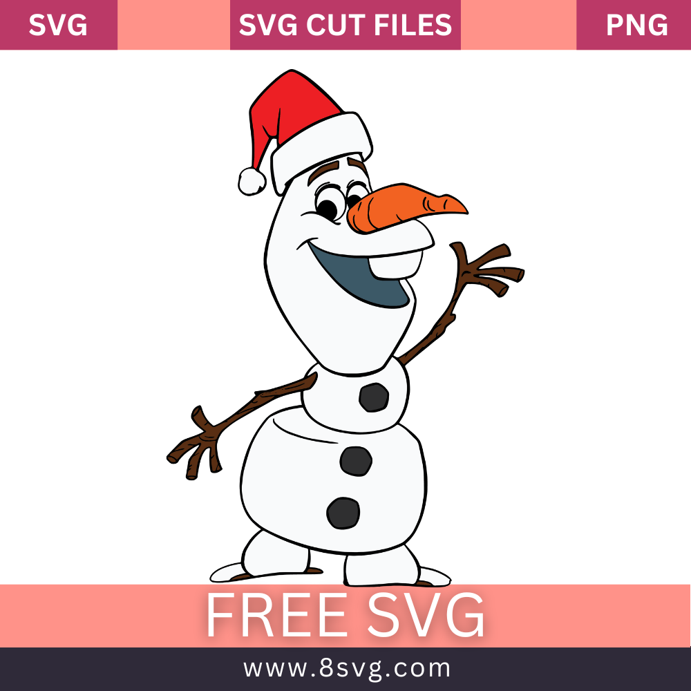 Olaf Christmas Hat Svg Free Cut File For Cricut- 8SVG