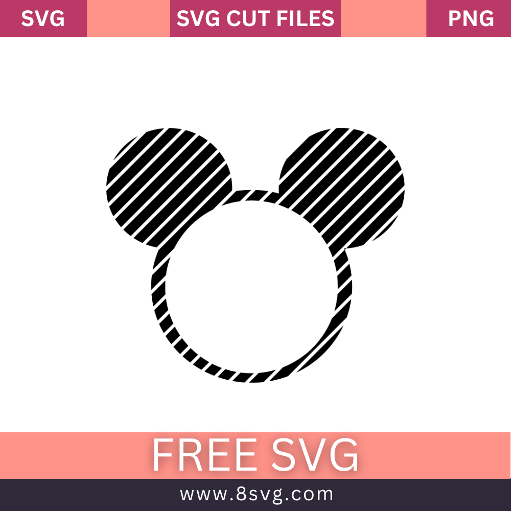 Disney Mickey head outline SVG Free And Png Download- 8SVG