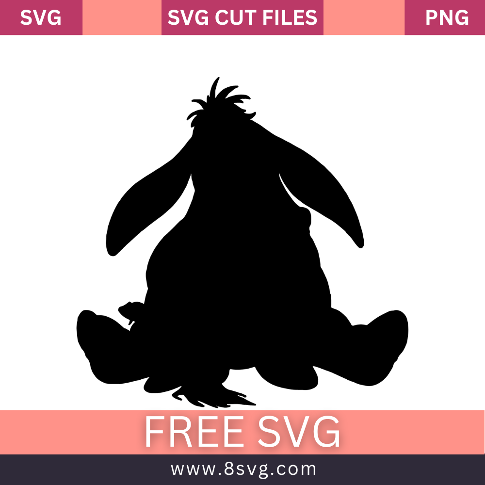 Eeyore silhouette Winnie the Pooh SVG Free cut file Download- 8SVG