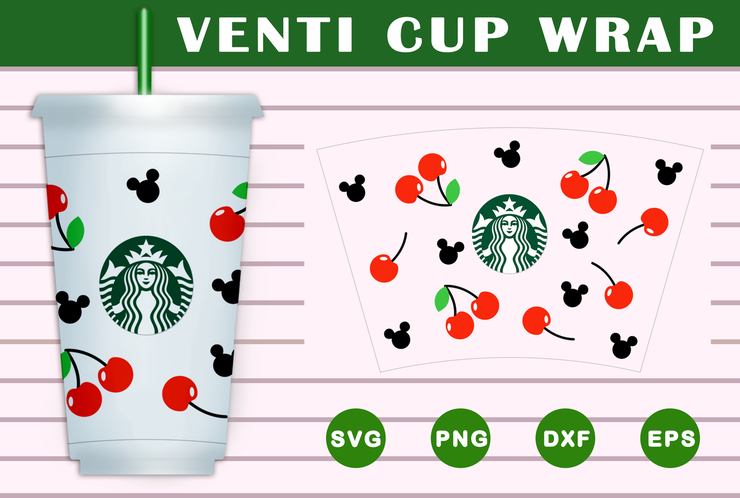 Cherry coffe Starbucks Wrap SVG Free And Png Download- 8SVG