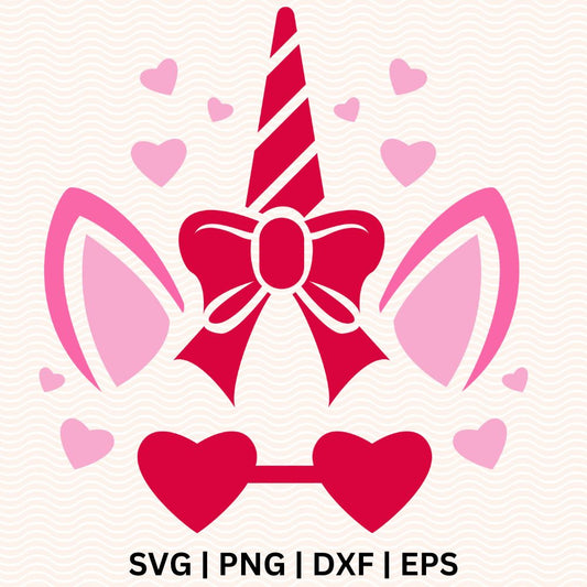 Unicorn Valentine's SVG Free cut file for Cricut & Silhouette