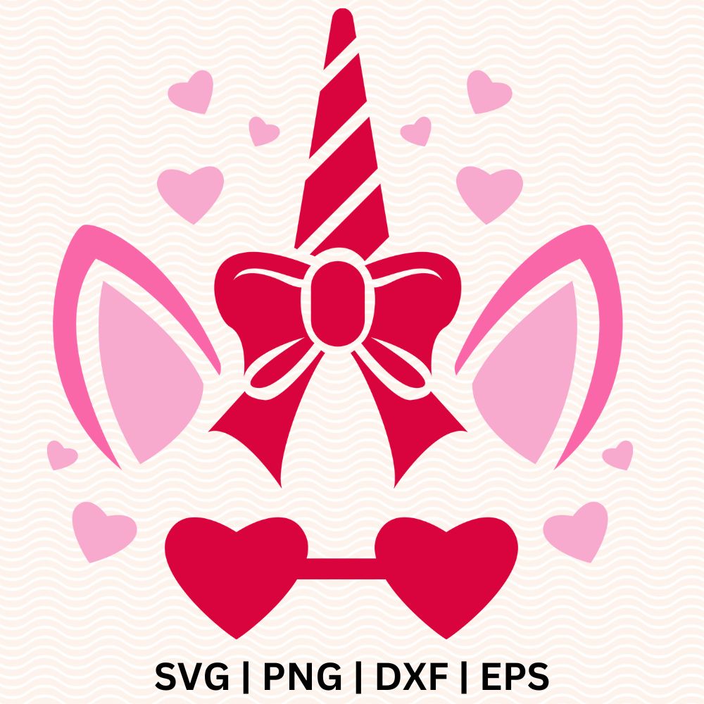 Unicorn Valentine's SVG Free cut file for Cricut & Silhouette-8SVG