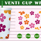 Retro Flower Venti Cup Wrap SVG Free And Png Download- 8SVG