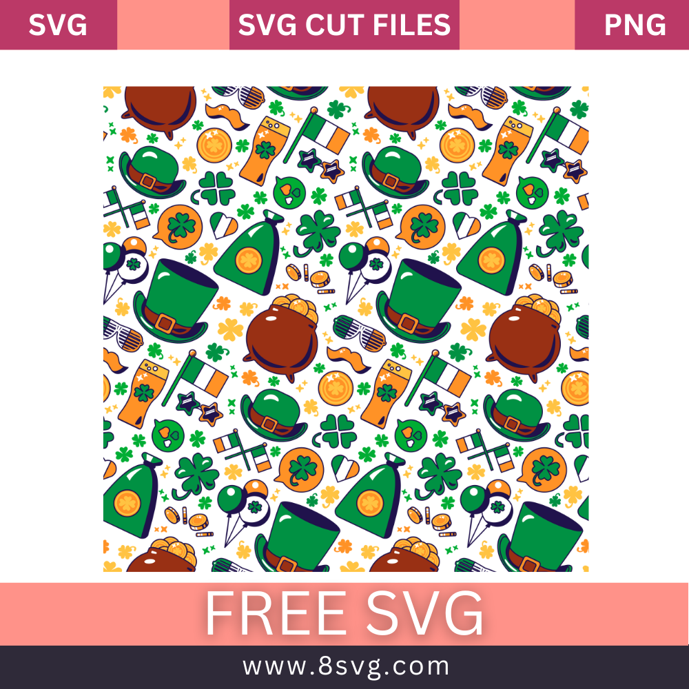 Pattern St. Patricks Day SVG Free And Png Download- 8SVG
