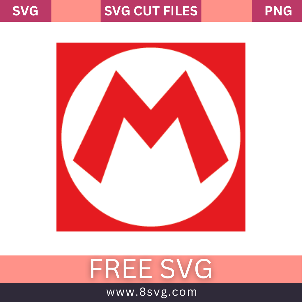 Super Mario Bros Mario Logo SVG Free Cut File- 8SVG